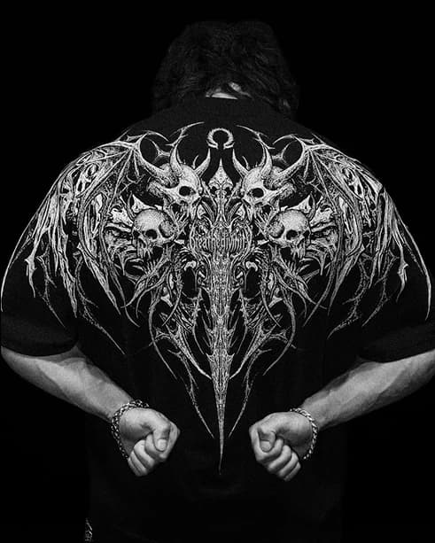Camisa Oversize demoniaca negro con blanco